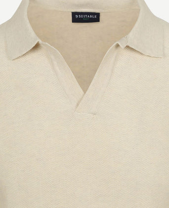 Knitted polo riva harring ecru