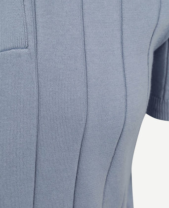 Respect polo drop needle staal blauw