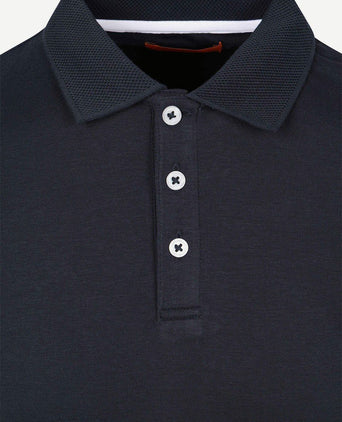 Boris liquid poloshirt donkerblauw