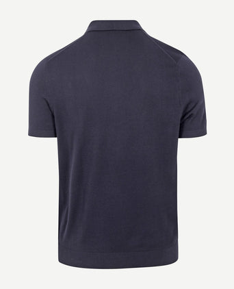 Knitted polo donkerblauw