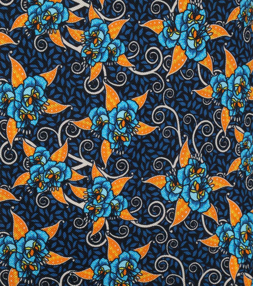Polo bloemen donkerblauw