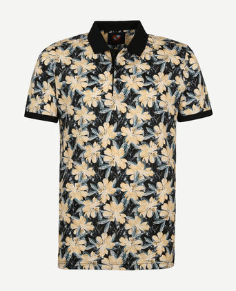 Polo bloemen donkerblauw donkerblauw