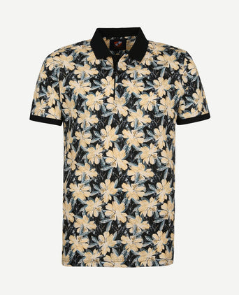 Polo bloemen donkerblauw donkerblauw