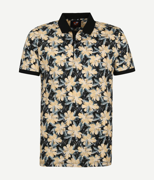 Polo bloemen donkerblauw donkerblauw