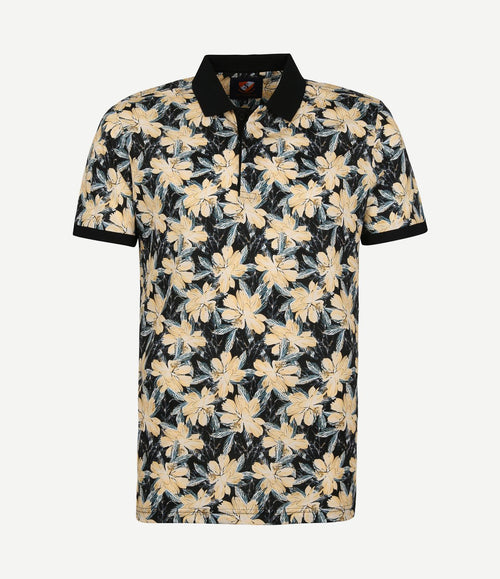 Polo bloemen donkerblauw donkerblauw