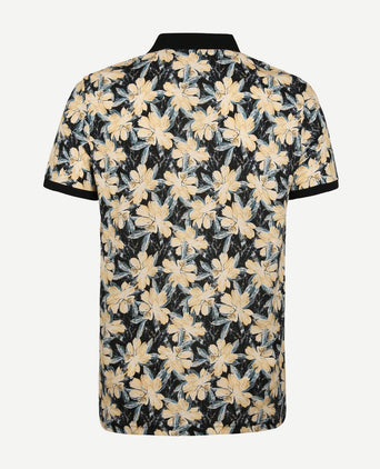 Polo bloemen donkerblauw donkerblauw