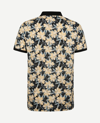 Polo bloemen donkerblauw donkerblauw
