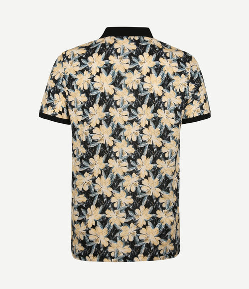 Polo bloemen donkerblauw donkerblauw
