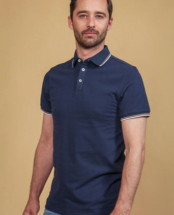 Suitable polo jesse donkerblauw | Slim-fit