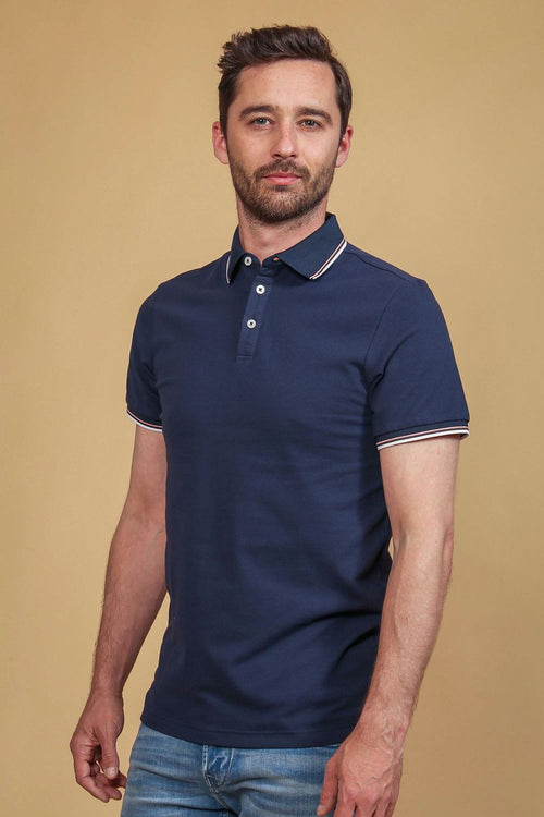 Suitable polo jesse donkerblauw | Slim-fit