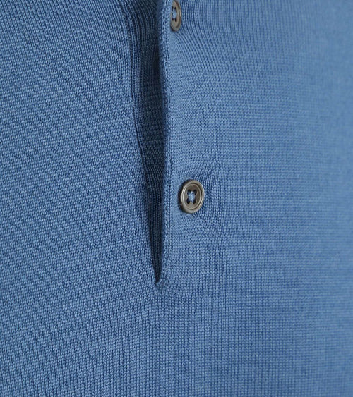 Suitable polo merinowol blauw