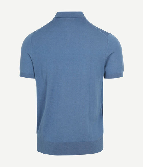 Suitable polo merinowol blauw