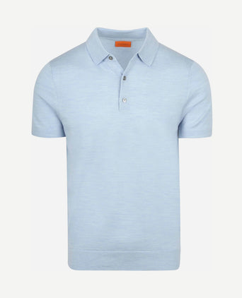 Polo merinowol lichtblauw