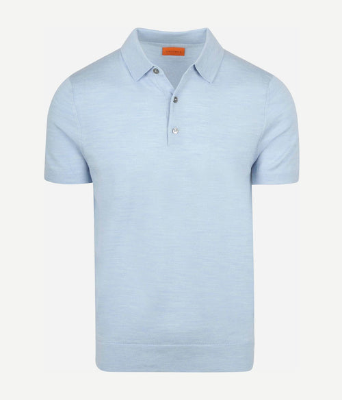 Polo merinowol lichtblauw