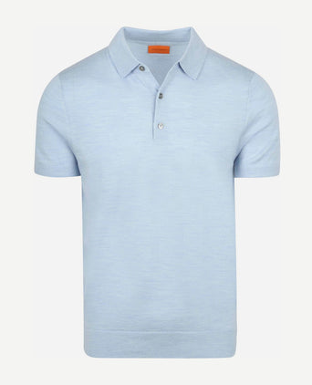 Polo merinowol lichtblauw