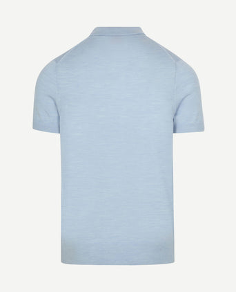 Polo merinowol lichtblauw