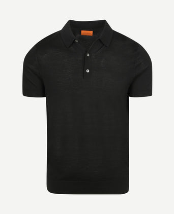 Polo merinowol zwart