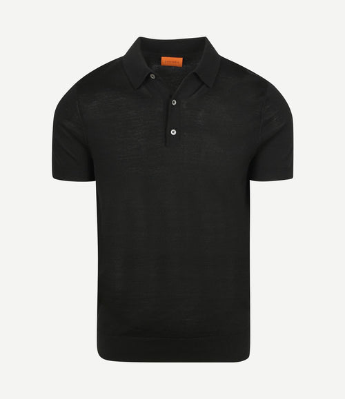 Polo merinowol zwart