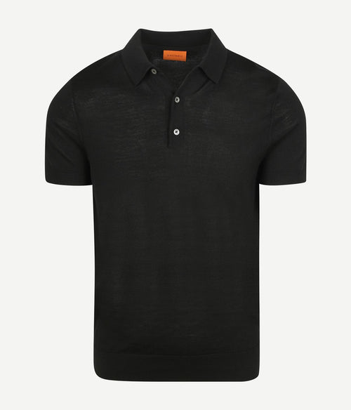 Polo merinowol zwart