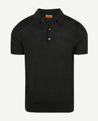 Polo merinowol zwart