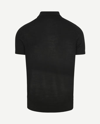 Polo merinowol zwart