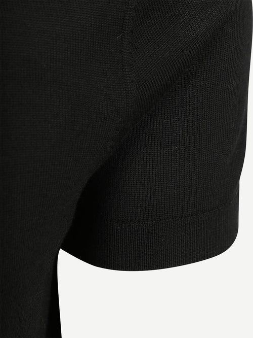 Polo merinowol zwart