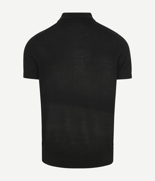 Polo merinowol zwart