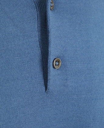 Polo rishi merinowol blauw