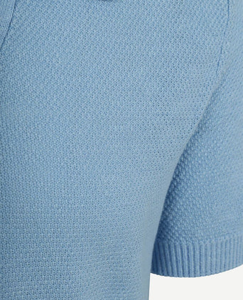 Polo riva bean linen cotton lichtblauw