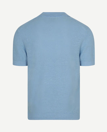 Polo riva bean linen cotton lichtblauw