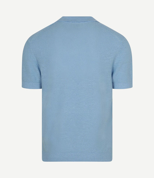 Polo riva bean linen cotton lichtblauw