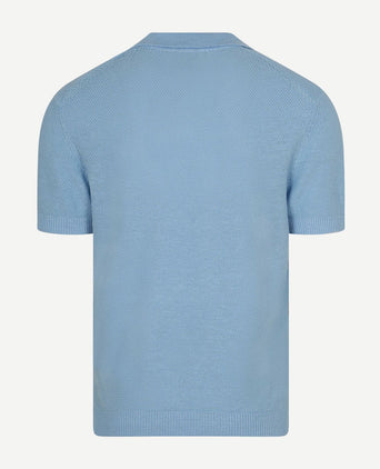 Polo riva bean linen cotton lichtblauw