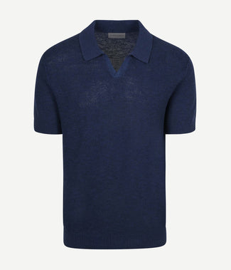 Polo riva bean linen cotton donkerblauw Polo riva bean linen cotton donkerblauw