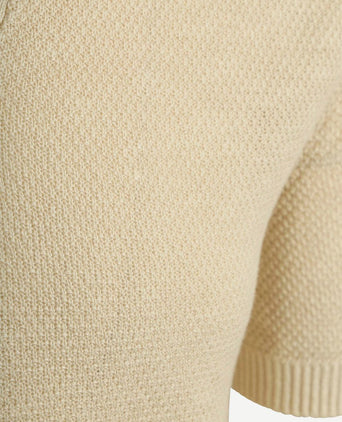 Polo riva bean linen cotton sand
