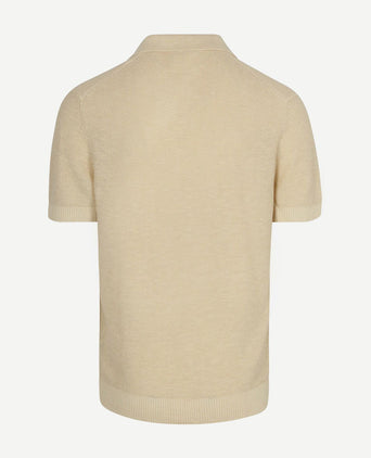 Polo riva bean linen cotton sand