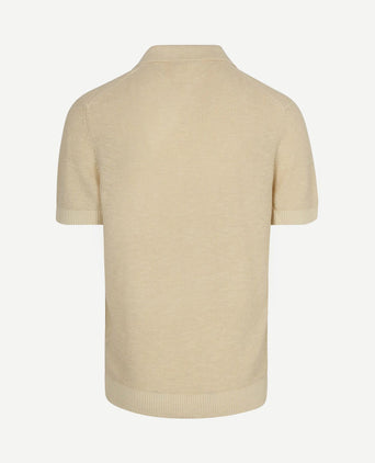 Polo riva bean linen cotton sand
