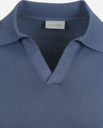 Suitable polo riva compact denim blauw