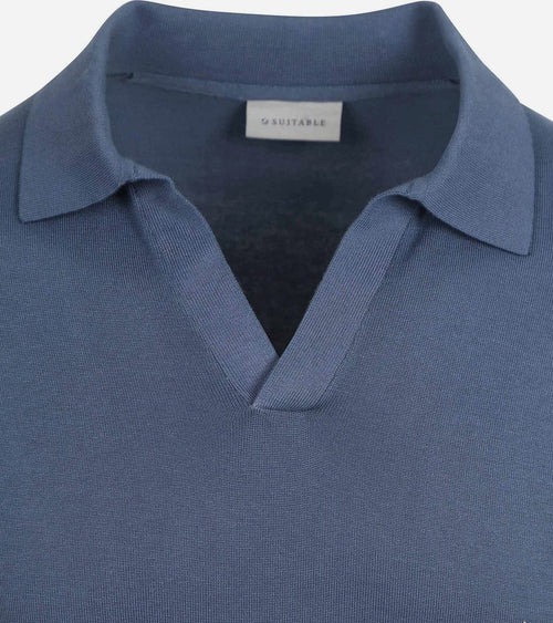 Suitable polo riva compact denim blauw