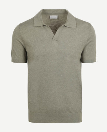 Suitable polo riva linnen groen