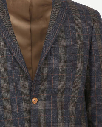 Suitable prestige colbert deloro ruit donkerblauw