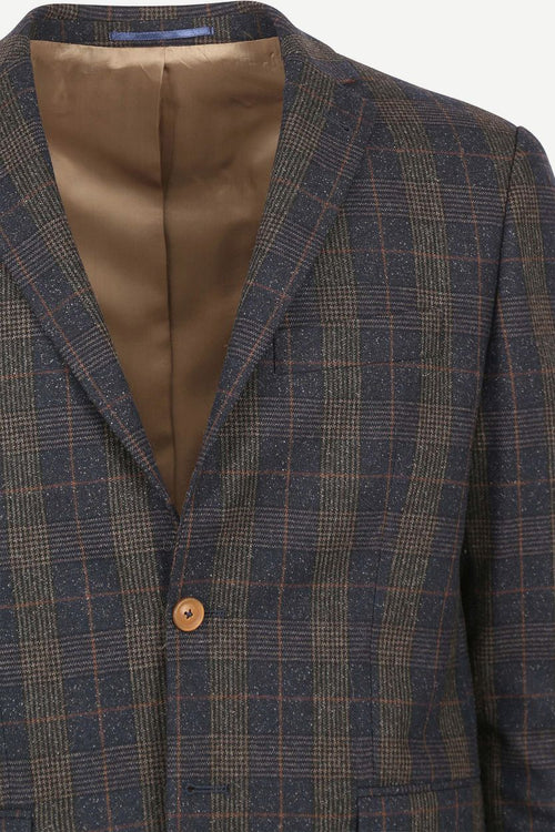 Suitable prestige colbert deloro ruit donkerblauw