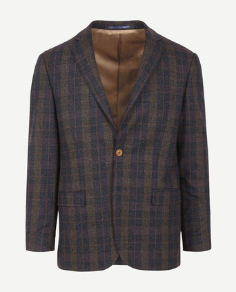 Suitable prestige colbert deloro ruit donkerblauw