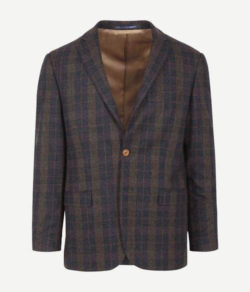 Suitable prestige colbert deloro ruit donkerblauw