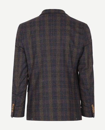 Suitable prestige colbert deloro ruit donkerblauw