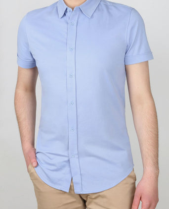 Suitable prestige earl short sleeve overhemd lichtblauw