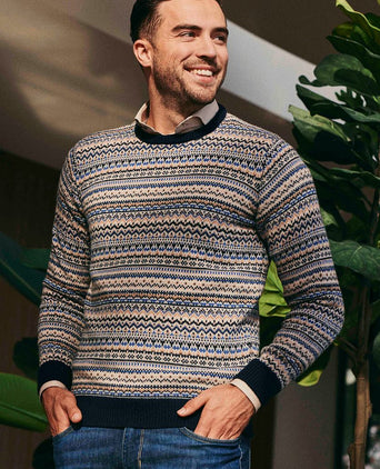 Suitable prestige fair isle pullover beige