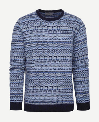 Prestige fair isle pullover blauw