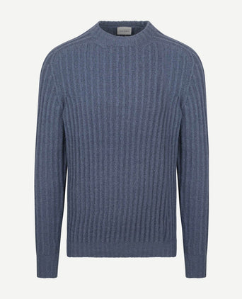 Pullover boiled wool blauw