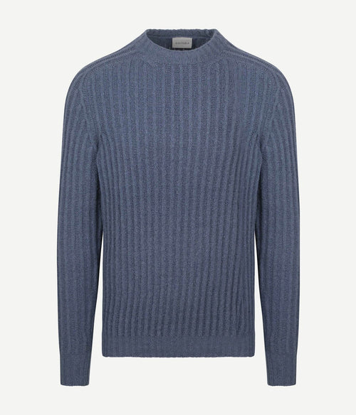 Suitable pullover boiled wool blauw