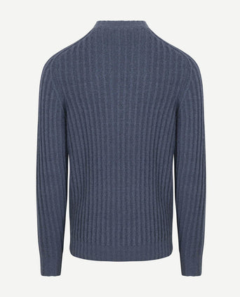 Pullover boiled wool blauw